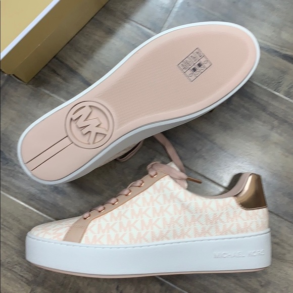 MICHAEL KORS POPPY LACE UP MINI MK LOGO PVC PINK - Picture 13 of 16